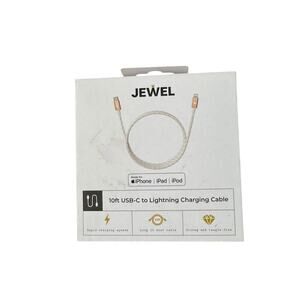 Jewel 10ft USB-C to Lightning Cable — Gold Braided Charger
